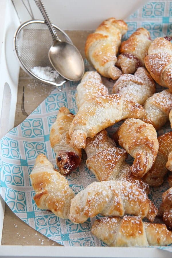 Easy Rose Jam Filled Puff Pastry Croissants