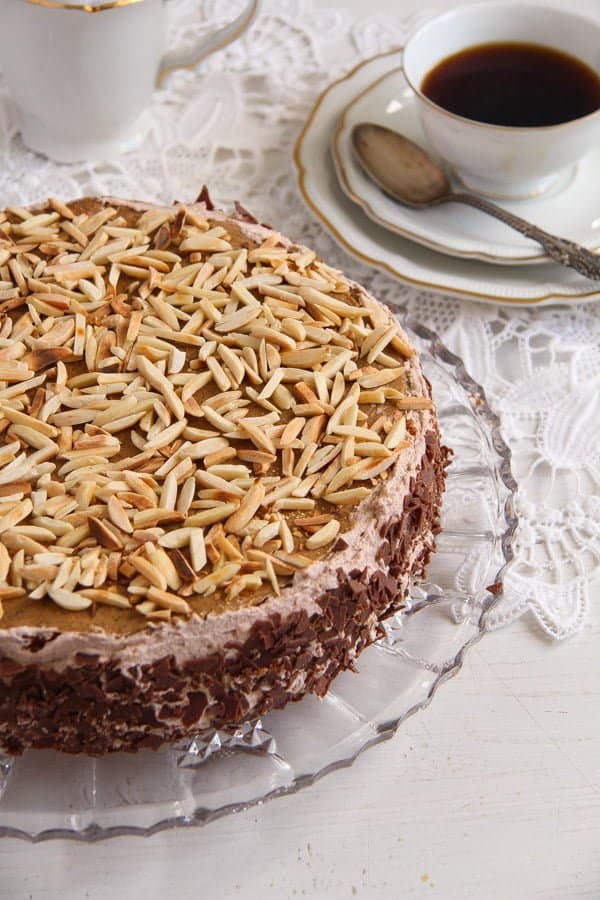 Almond Cake with Coffee Caramel Buttercream – Polish Tort Migdalowy