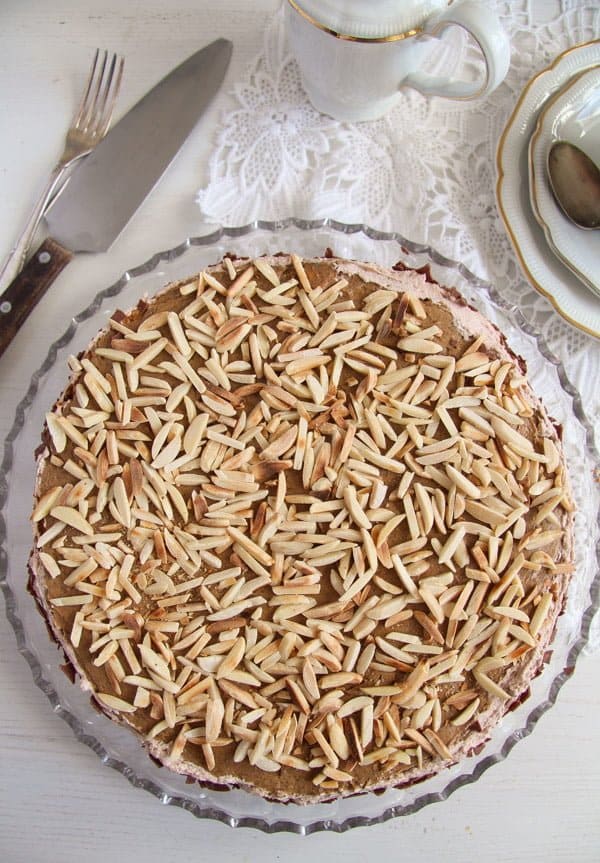 Almond Cake with Coffee Caramel Buttercream – Polish Tort Migdalowy