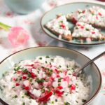 polish cottage cheese spread with radishes in a bowl