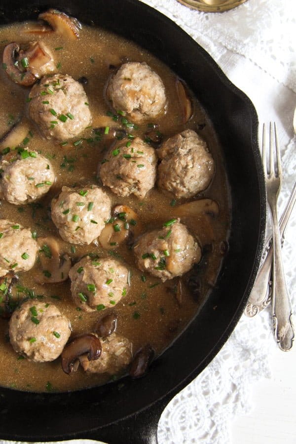 Polish Meatballs with Mushroom Sour Cream Gravy