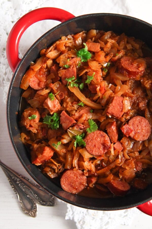 Sauerkraut Stew with Pork and Sausages – Polish Bigos Recipe