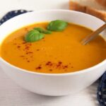 sweet potato soup vegan in a bowl