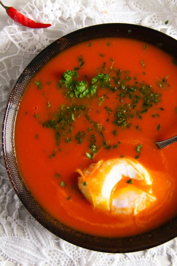 Spicy Tomato Soup with Poached Eggs Where Is My Spoon