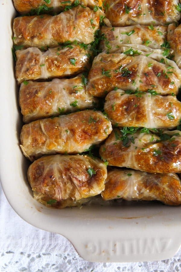 Vegan Cabbage Rolls Stuffed with Amaranth and Sweet Potatoes