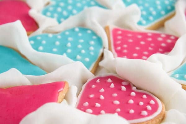 Easy Heart-Shaped Butter Cookies with Flood Icing