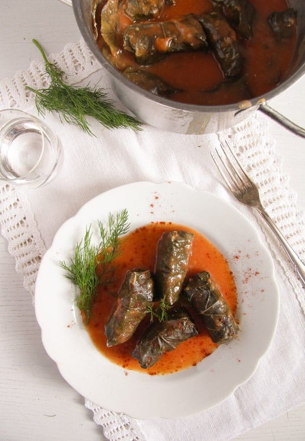 Stuffed Vine Leaves with Ground Meat and Rice
