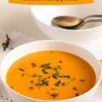 pinterest image carrot soup without cream.