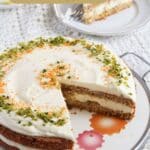 pinterest image for carrot almond cake.