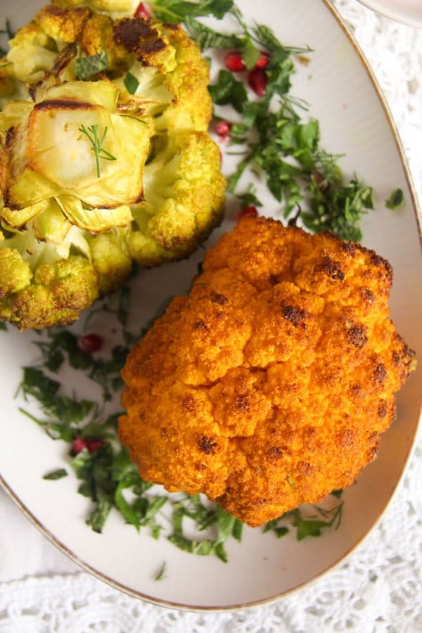 Simple and Spicy Whole Roasted Cauliflower