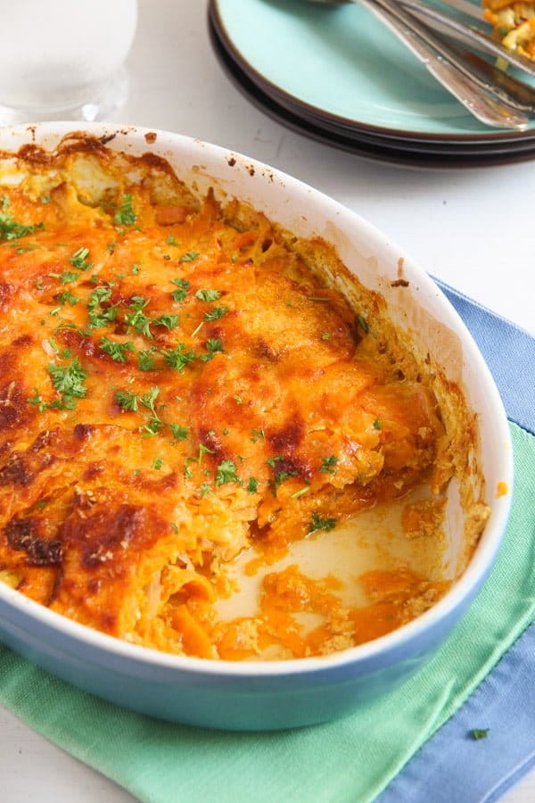 Easy Sweet Potato Gratin with Parmesan