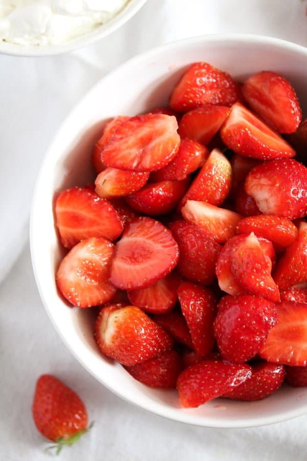 macerated strawberries with sugar