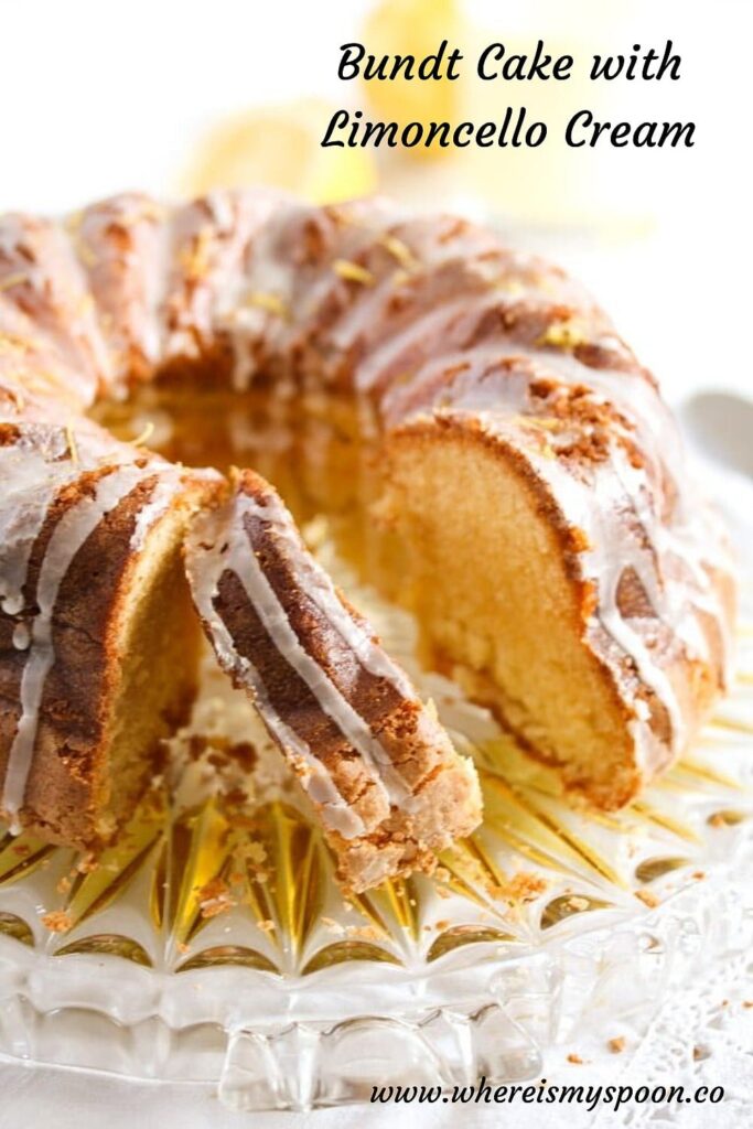 sliced bundt cake with alcohol