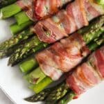 pin image with the title bacon asparagus.