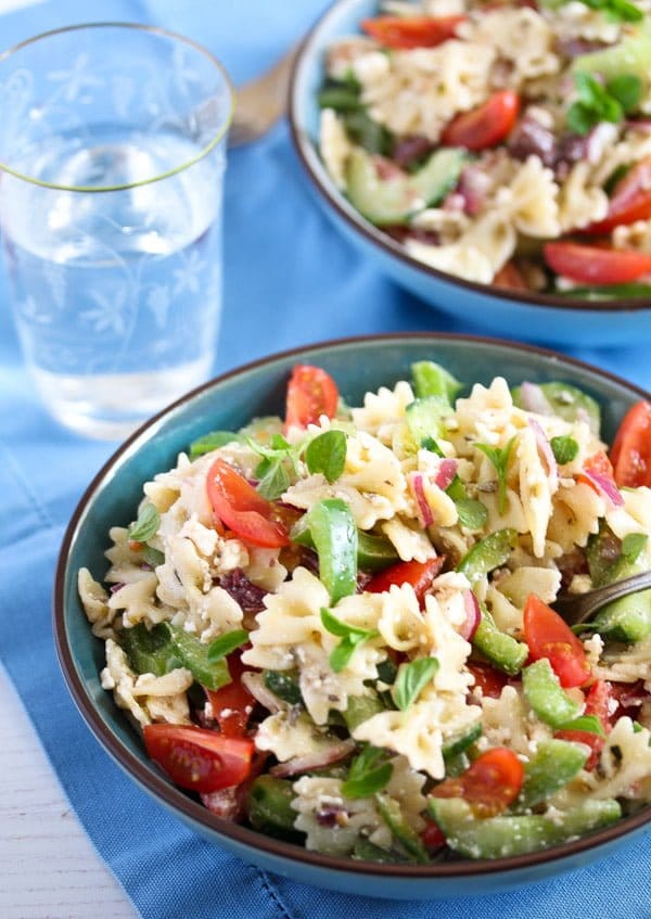 Greek pasta salad for potluck