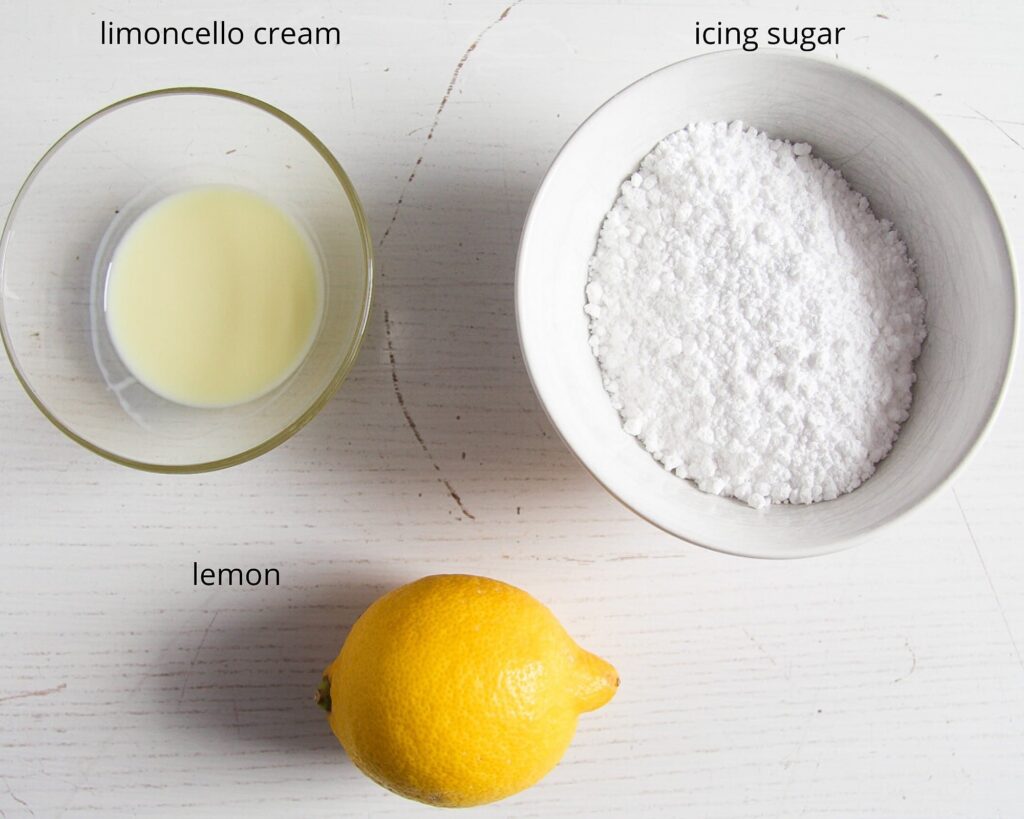 ingredients for making a limoncello glaze