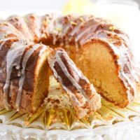 limoncello pound cake with icing sugar glaze