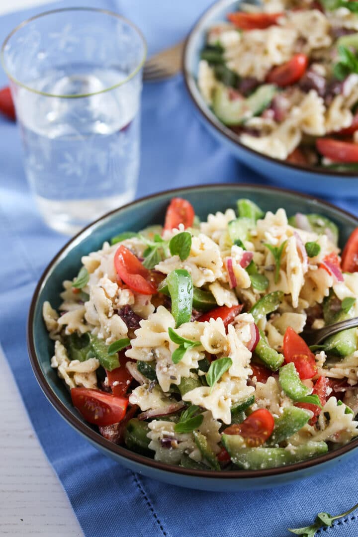 Potluck Pasta Salad - Greek-Style - Where Is My Spoon