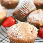 strawberry muffins with white chocolate