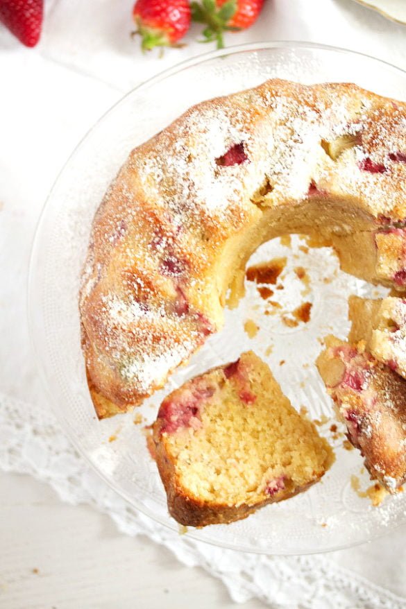 Strawberry Rhubarb Bundt Cake - Where Is My Spoon