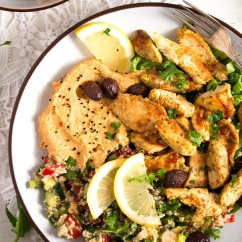 homemade chicken shawarma plate