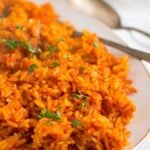 plate with spicy rice