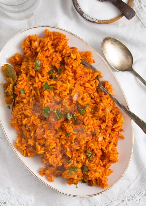 jollof rice on a plate