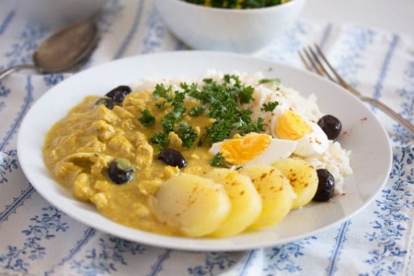peruvian chicken stew with potatoes and eggs