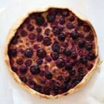 kirschwähe or swiss cherry pie with a golden crust.