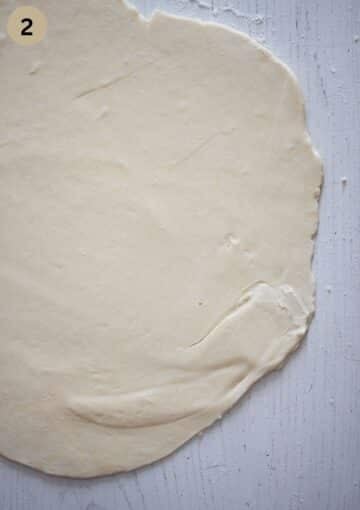 rolled dough for making swiss cherry pie or kirschwähe.