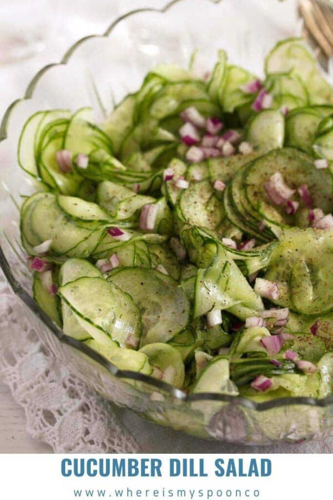 bowl with cucumber salad with oil and vinegar