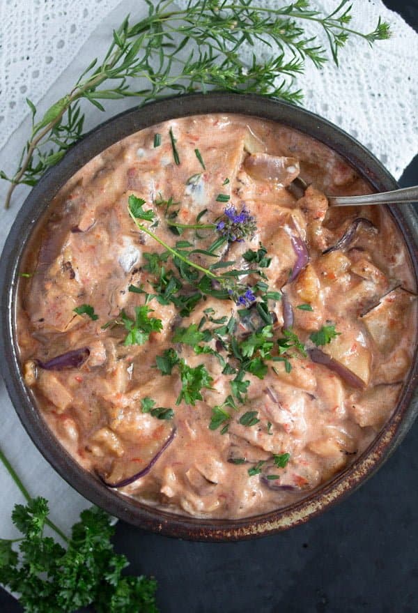 Iranian aubergine dip with yogurt