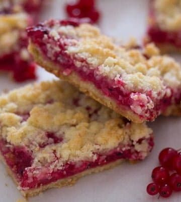 squares of red currant cake
