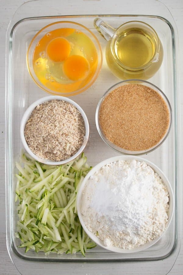 ingredients for zucchini bread