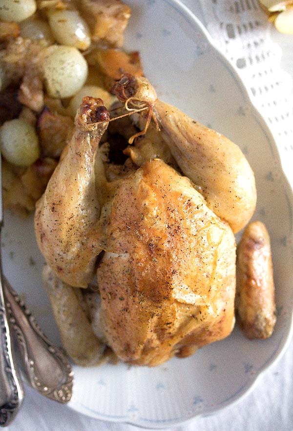 whole roasted chicken with apples