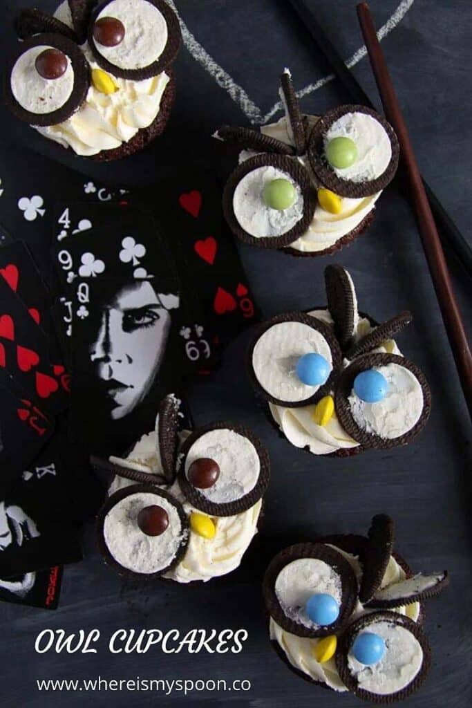 owl cupcakes with oreos