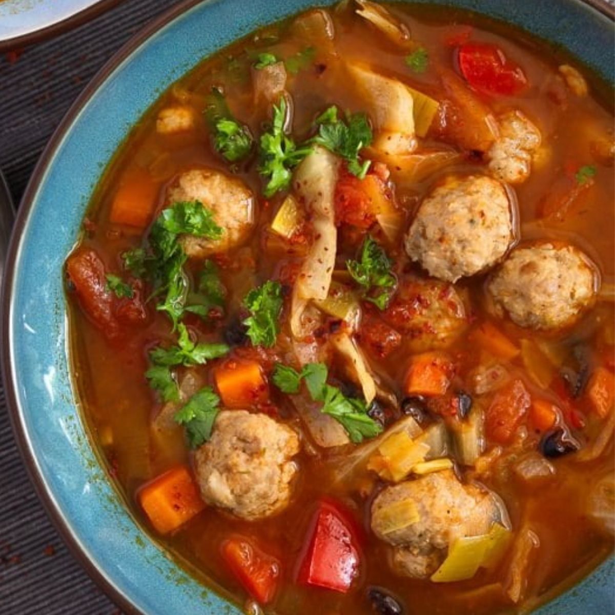 meatball soup with vegetables