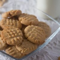 cookies with peanut butter in a bowl