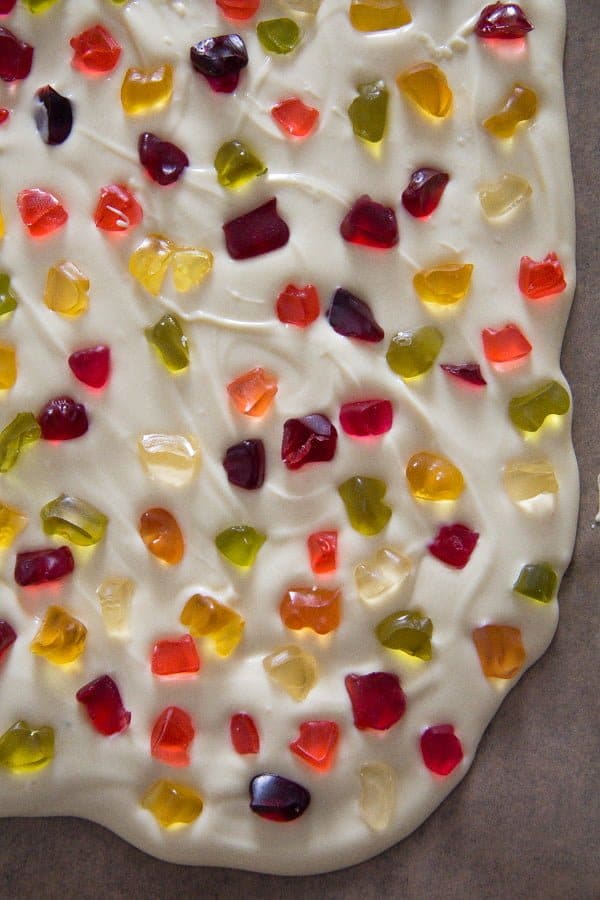 White Chocolate Bark with CBD Infused Gummy Bears It's all about home