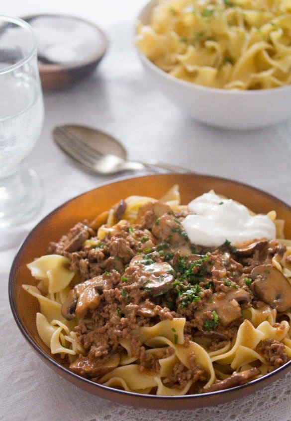 Ground Beef and Mushroom Stroganoff - Where Is My Spoon