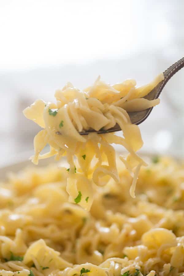 Buttered Noodles With Garlic And Parmesan