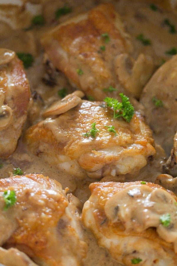 chicken thighs with mushrooms