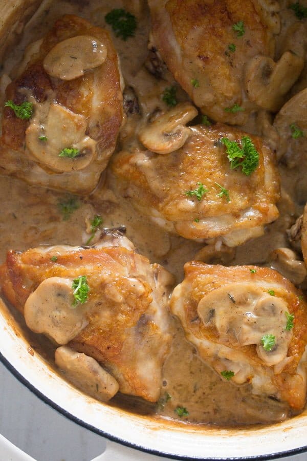 chicken thighs with mushrooms