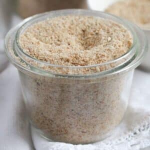 homemade breadcrumbs without the food processor in a small jar.