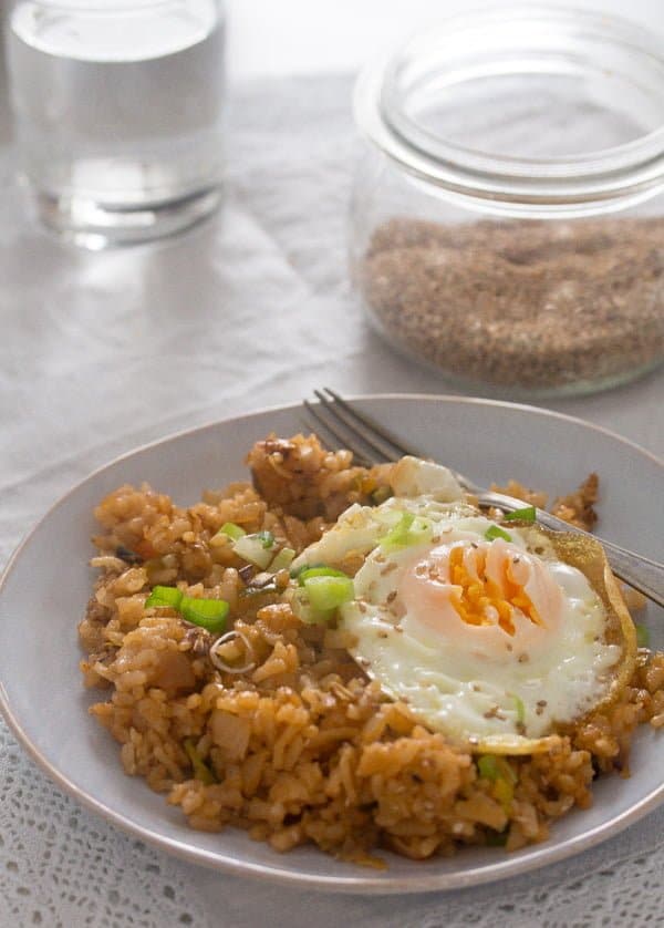 korean fried rice with eggs