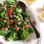 green salad with olive oil dressing