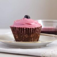 carrot blueberry muffin on a plate