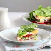 lettuce cake with vegetables and cheese