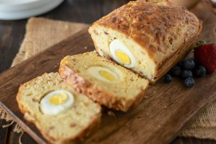 What To Do With Hard Boiled Eggs Bacon Egg Cheese Breakfast Loaf 6 735x491 What To Do With Hard Boiled Eggs