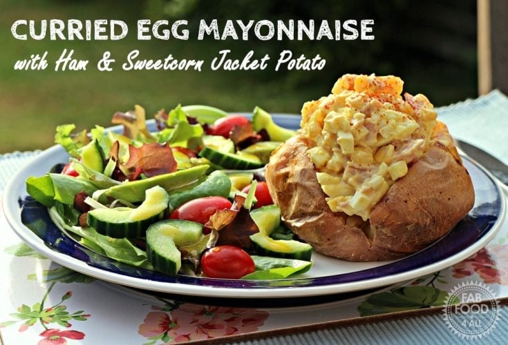 What To Do With Hard Boiled Eggs Curried Egg Mayonnaise with Ham Sweetcorn Jacket Potato HD 735x500 What To Do With Hard Boiled Eggs